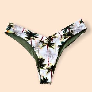 Reversible Cheeky Palm Tree Thong Bikini Bottom